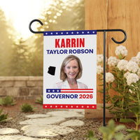 Karrin Taylor Robson For Arizona Governor 2026 Garden Flag, Double Sided, 2026 Governor Flag, Elections Flag, Race Red White & Blue Flag
