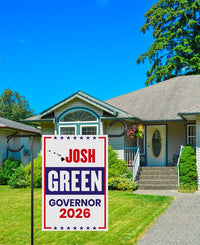 Josh Green For Hawaii Governor 2026 Garden Flag, Double Sided, 2026 Governor Flag, Democrate, Elections Flag, Race Red White & Blue Flag