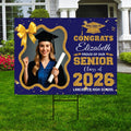 Personalized Graduation 2026 Yard Sign with Photo, Class of 2026 Senior Decor, High School, College Graduation Yard Sign with Metal H-Stake