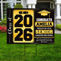 Personalized Graduation Senior Yard Sign 2026, Senior Grad Sign, Class of 2026, Custom Graduation 2026 Yard Sign with Metal H-Stake