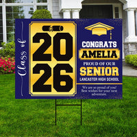Personalized Graduation Senior Yard Sign 2026, Senior Grad Sign, Class of 2026, Custom Graduation 2026 Yard Sign with Metal H-Stake