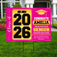 Personalized Graduation Senior Yard Sign 2026, Senior Grad Sign, Class of 2026, Custom Graduation 2026 Yard Sign with Metal H-Stake
