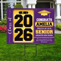 Personalized Graduation Senior Yard Sign 2026, Senior Grad Sign, Class of 2026, Custom Graduation 2026 Yard Sign with Metal H-Stake