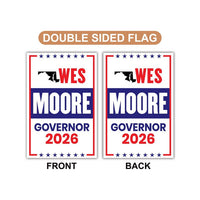 Wes Moore For Maryland Governor 2026 Garden Flag, Double Sided, 2026 Governor Flag, Democrate, Elections Flag, Race Red White & Blue Flag