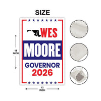 Wes Moore For Maryland Governor 2026 Garden Flag, Double Sided, 2026 Governor Flag, Democrate, Elections Flag, Race Red White & Blue Flag