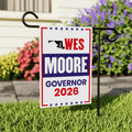Wes Moore For Maryland Governor 2026 Garden Flag, Double Sided, 2026 Governor Flag, Democrate, Elections Flag, Race Red White & Blue Flag