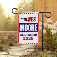 Wes Moore For Maryland Governor 2026 Garden Flag, Double Sided, 2026 Governor Flag, Democrate, Elections Flag, Race Red White & Blue Flag