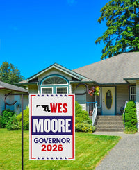 Wes Moore For Maryland Governor 2026 Garden Flag, Double Sided, 2026 Governor Flag, Democrate, Elections Flag, Race Red White & Blue Flag