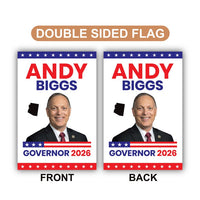 Andy Biggs For Arizona Governor 2026 Garden Flag, Double Sided, 2026 Governor Flag, Elections Flag, Race Red White & Blue Flag