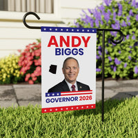 Andy Biggs For Arizona Governor 2026 Garden Flag, Double Sided, 2026 Governor Flag, Elections Flag, Race Red White & Blue Flag