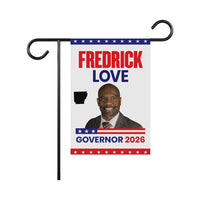 Fredrick Love For Arkansas Governor 2026 Garden Flag, Double Sided, 2026 Governor Flag, Democrate, Elections Flag, Race Red White Blue Flag