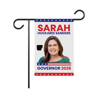 Sarah Huckabee Sanders For Arkansas Governor 2026 Garden Flag, Double Sided, 2026 Governor Flag, Elections Flag, Race Red White & Blue Flag