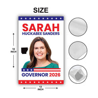 Sarah Huckabee Sanders For Arkansas Governor 2026 Garden Flag, Double Sided, 2026 Governor Flag, Elections Flag, Race Red White & Blue Flag
