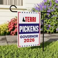 Terri Pickens For Idaho Governor 2026 Garden Flag, Double Sided, 2026 Governor Flag, Democrate, Elections Flag, Race Red White & Blue Flag