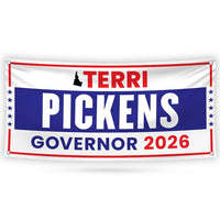 Terri Pickens For Idaho U.S. Governor Banner Sign, 13 oz Waterproof US Governor Election 2026 Vinyl Banner With Metal Grommets