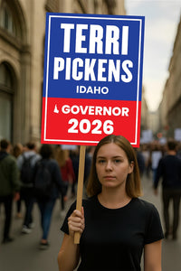 Terri Pickens For Idaho Governor 2026 Election Sign, Political Campaign Sign, Democratic party, Governor Election 2026 Race Poster Sign
