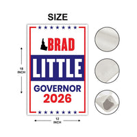 Brad Little For Idaho Governor 2026 Garden Flag, Double Sided, 2026 Governor Flag, Republican, Elections Flag, Race Red White & Blue Flag