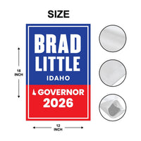 Brad Little For Idaho Governor 2026 Garden Flag, Double Sided, 2026 Governor Flag, Republican, Elections Flag, Race Red White & Blue Flag