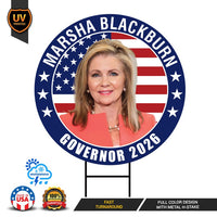 Marsha Blackburn For Tennessee Governor 2026 Yard Sign, Corrugated Governor Elections Race Red White & Blue Yard Sign with Metal H-Stake