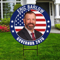 Eric Barlow For Wyoming Governor 2026 Yard Sign, Corrugated Plastic Governor Elections Race Red White & Blue Yard Sign with Metal H-Stake