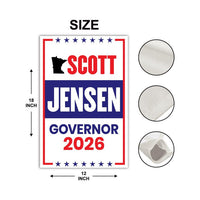 Scott Jensen For Minnesota Governor 2026 Garden Flag, Double Sided, 2026 Governor Flag, Republic, Elections Flag, Race Red White & Blue Flag