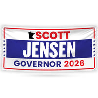 Scott Jensen For Minnesota U.S. Governor Banner Sign, 13 oz Waterproof US Governor Election 2026 Vinyl Banner With Metal Grommets