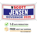 Scott Jensen For Minnesota U.S. Governor Banner Sign, 13 oz Waterproof US Governor Election 2026 Vinyl Banner With Metal Grommets