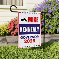 Mike Kennealy For Massachusetts Governor 2026 Garden Flag, Double Sided, 2026 Governor Flag, Elections Flag, Race Red White & Blue Flag