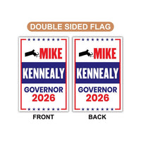 Mike Kennealy For Massachusetts Governor 2026 Garden Flag, Double Sided, 2026 Governor Flag, Elections Flag, Race Red White & Blue Flag
