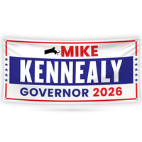 Mike Kennealy For Massachusetts U.S. Governor Banner Sign, 13 oz Waterproof US Governor Election 2026 Vinyl Banner With Metal Grommets