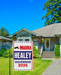 Maura Healey For Massachusetts Governor 2026 Garden Flag, Double Sided, 2026 Governor Flag, Elections Flag, Race Red White & Blue Flag