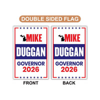 Mike Duggan For Michigan Governor 2026 Garden Flag, Double Sided, 2026 Governor Flag, Independent, Elections Flag, Race Red White Blue Flag
