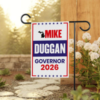 Mike Duggan For Michigan Governor 2026 Garden Flag, Double Sided, 2026 Governor Flag, Independent, Elections Flag, Race Red White Blue Flag
