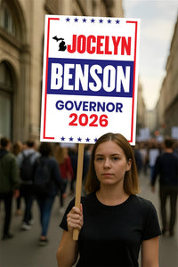 Jocelyn Benson For Michigan Governor 2026 Election Sign, Political Campaign Sign, Democratic party, Governor Election 2026 Race Poster Sign