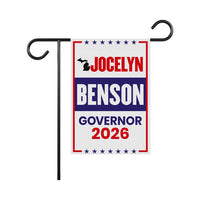 Jocelyn Benson For Michigan Governor 2026 Garden Flag, Double Sided, 2026 Governor Flag, Elections Flag, Race Red White & Blue Flag
