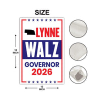 Lynne Walz For Nebraska Governor 2026 Garden Flag, Double Sided, 2026 Governor Flag, Democrate, Elections Flag, Race Red White & Blue Flag