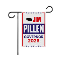 Jim Pillen For Nebraska Governor 2026 Garden Flag, Double Sided, 2026 Governor Flag, Republican, Elections Flag, Race Red White & Blue Flag