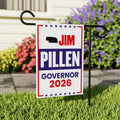 Jim Pillen For Nebraska Governor 2026 Garden Flag, Double Sided, 2026 Governor Flag, Republican, Elections Flag, Race Red White & Blue Flag