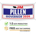 Jim Pillen For Nebraska U.S. Governor Banner Sign, 13 oz Waterproof US Governor Election 2026 Vinyl Banner With Metal Grommets