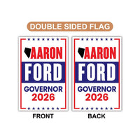 Aaron Ford For Nevada Governor 2026 Garden Flag, Double Sided, 2026 Governor Flag, Democratic, Elections Flag, Race Red White & Blue Flag