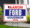 Aaron Ford For Nevada Governor 2026 Yard Sign, Corrugated Plastic Governor Elections Race Red White & Blue Yard Sign with Metal H-Stake