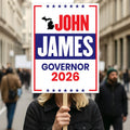 John James For Michigan Governor 2026 Election Sign, Political Campaign Sign, Republican party, Governor Election 2026 Race Poster Sign