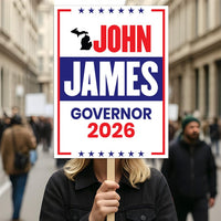John James For Michigan Governor 2026 Election Sign, Political Campaign Sign, Republican party, Governor Election 2026 Race Poster Sign