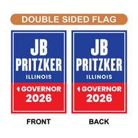JB Pritzker For Illinois Governor 2026 Garden Flag, Double Sided, 2026 Governor Flag, Democrate, Elections Flag, Race Red White & Blue Flag