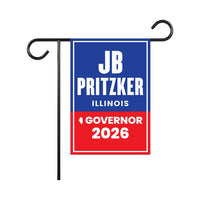 JB Pritzker For Illinois Governor 2026 Garden Flag, Double Sided, 2026 Governor Flag, Democrate, Elections Flag, Race Red White & Blue Flag