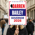Darren Bailey For Illinois Governor 2026 Election Sign, Political Campaign Sign, Republican party, Governor Election 2026 Race Poster Sign