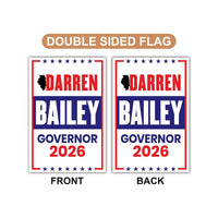 Darren Bailey For Illinois Governor 2026 Garden Flag, Double Sided, 2026 Governor Flag, Republic, Elections Flag, Race Red White & Blue Flag