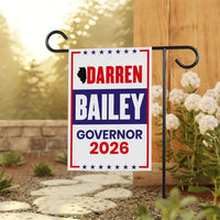 Darren Bailey For Illinois Governor 2026 Garden Flag, Double Sided, 2026 Governor Flag, Republic, Elections Flag, Race Red White & Blue Flag