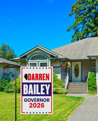 Darren Bailey For Illinois Governor 2026 Garden Flag, Double Sided, 2026 Governor Flag, Republic, Elections Flag, Race Red White & Blue Flag
