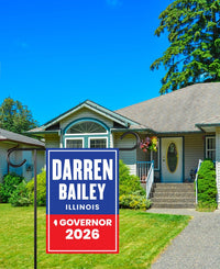 Darren Bailey For Illinois Governor 2026 Garden Flag, Double Sided, 2026 Governor Flag, Republic, Elections Flag, Race Red White & Blue Flag